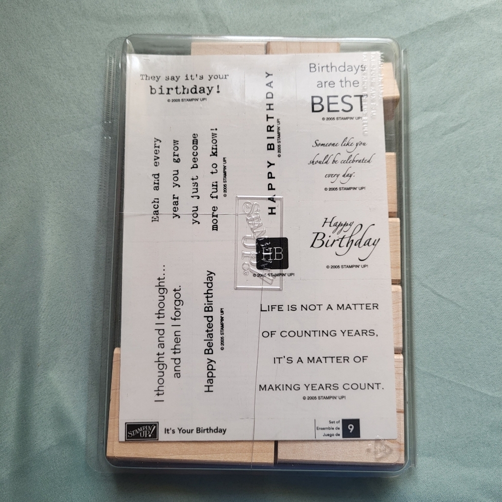 Stampin' Up! It's Your Birthday Rubber Stamps Set Of 9 New In Package